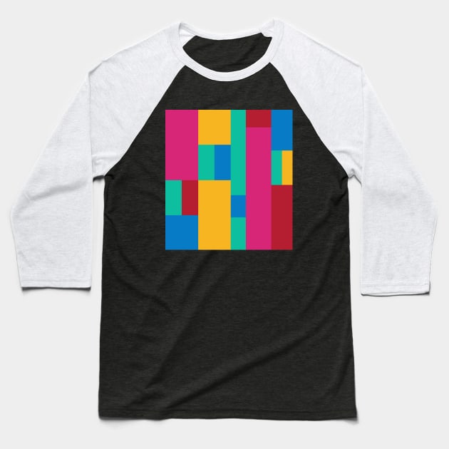 Colorful Background Pattern Baseball T-Shirt by Stylebydesign
